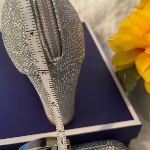 Rhinestone Silver Sexy Sandals Size 8 by Top Moda with handbag set - Picture 9 of 11